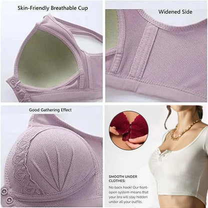 BUY 1 GET 1 FREE - 2023 Front Button Breathable Skin-Friendly Cotton Bra