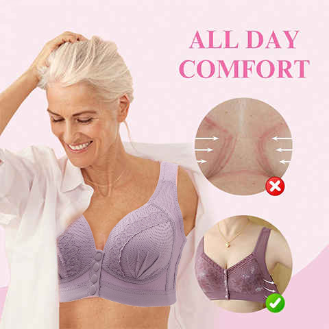 BUY 1 GET 1 FREE - 2023 Front Button Breathable Skin-Friendly Cotton Bra