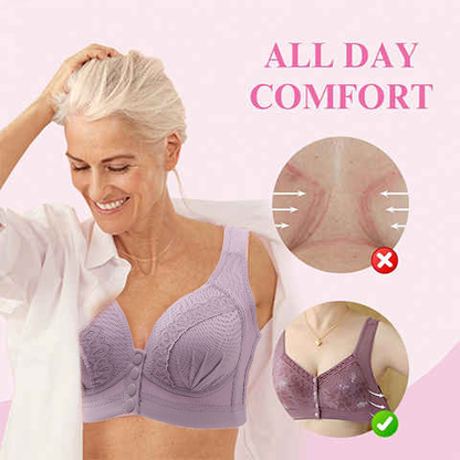 BUY 1 GET 1 FREE - 2023 Front Button Breathable Skin-Friendly Cotton Bra