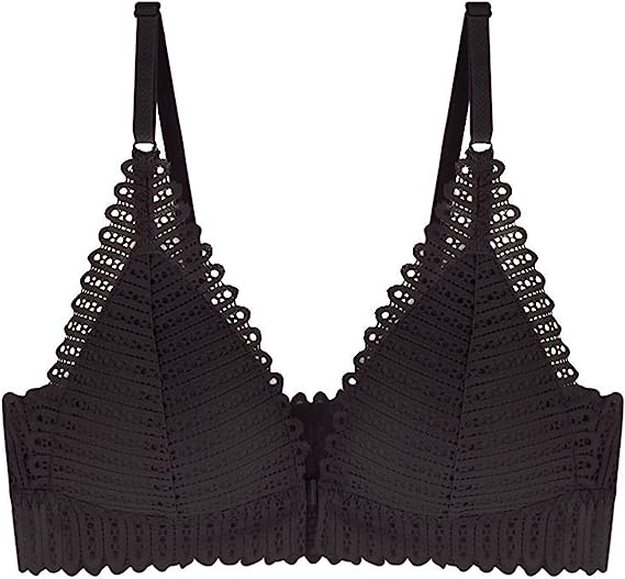 French Triangle Cup Bras For Women Push Up Small Breast Front Closure Bralette Lingerie Wireless Everyday Bra