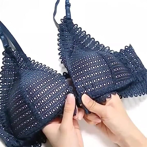 French Triangle Cup Bras For Women Push Up Small Breast Front Closure Bralette Lingerie Wireless Everyday Bra