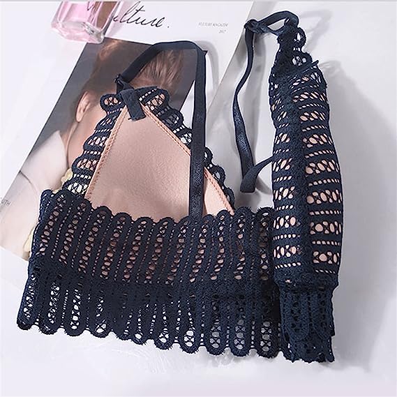 French Triangle Cup Bras For Women Push Up Small Breast Front Closure Bralette Lingerie Wireless Everyday Bra